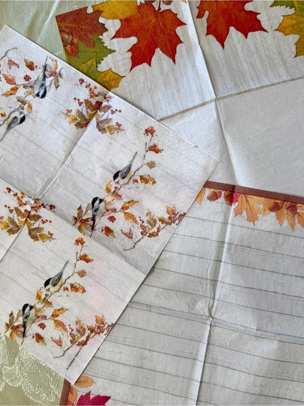 11 Pc Autumn Fall Paper Napkin Bundle Decoupage Junk Journal Craft Supplies